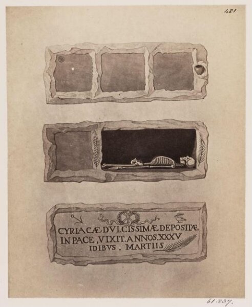 Parker, John Henry, Catacomb of S. Cyriaca - Three Loculi, closed with Tiles