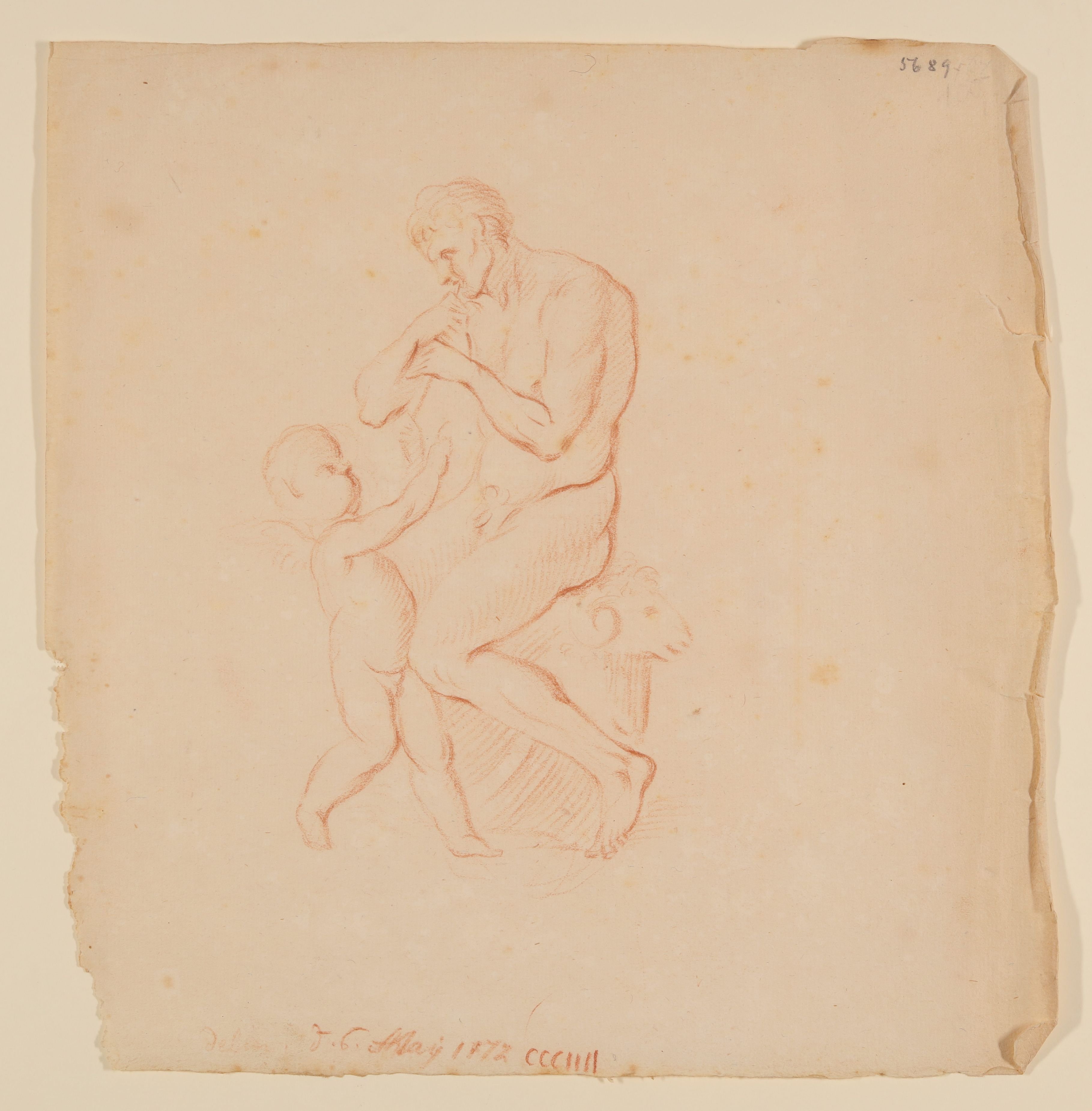 Martin Gottlieb Klauer, Sitzender Flötenspieler und stehender Putto