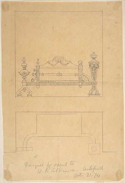 Anonymous, British, 19th century, Design for Grate, with Plan