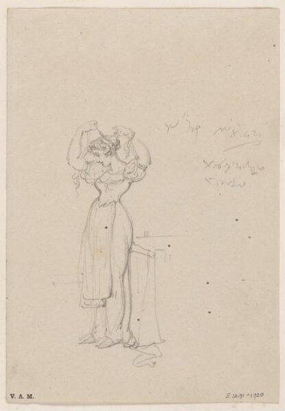 George Chinnery, A young Western woman arranging her hair