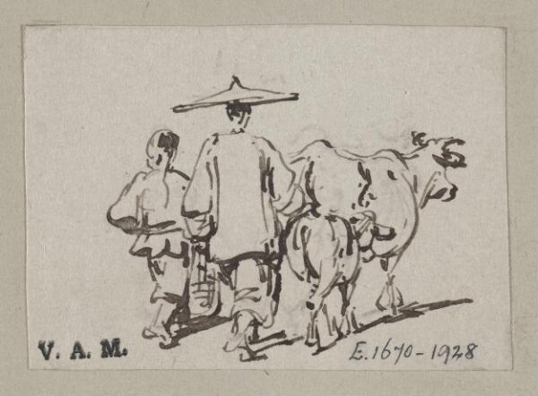 George Chinnery, A man and a boy driving cattle