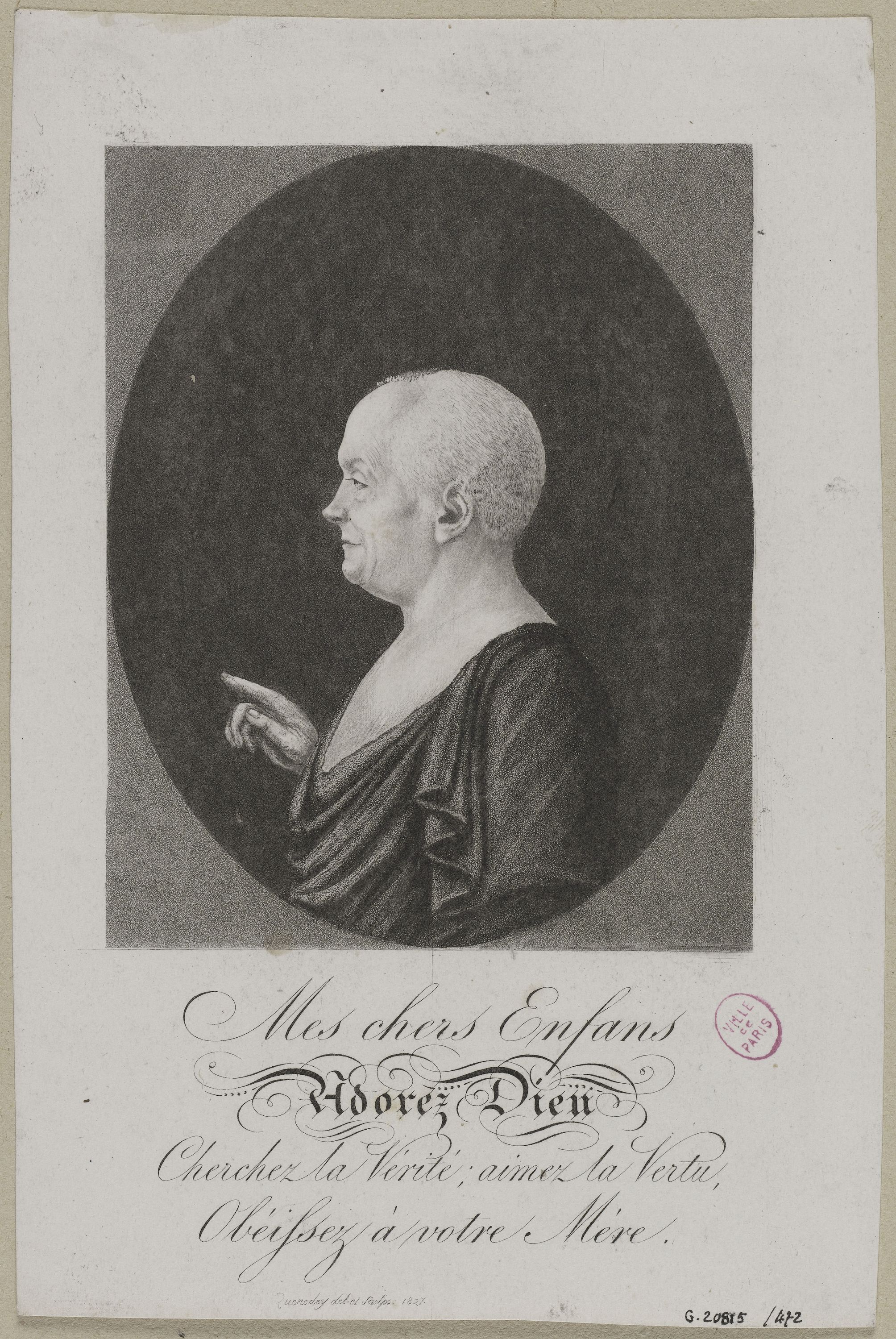 Edmé Quenedey, Portrait de Monsieur Hanson