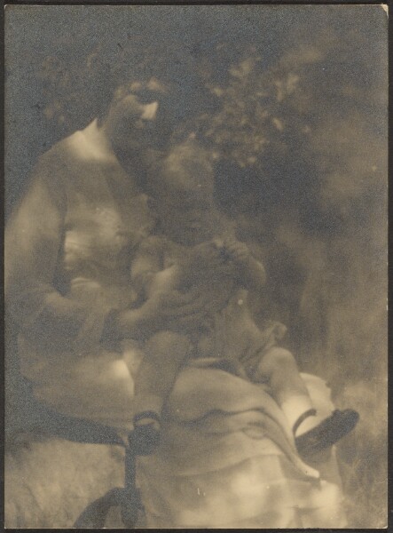 Louis Fleckenstein, [Woman and Child Seated in Garden]