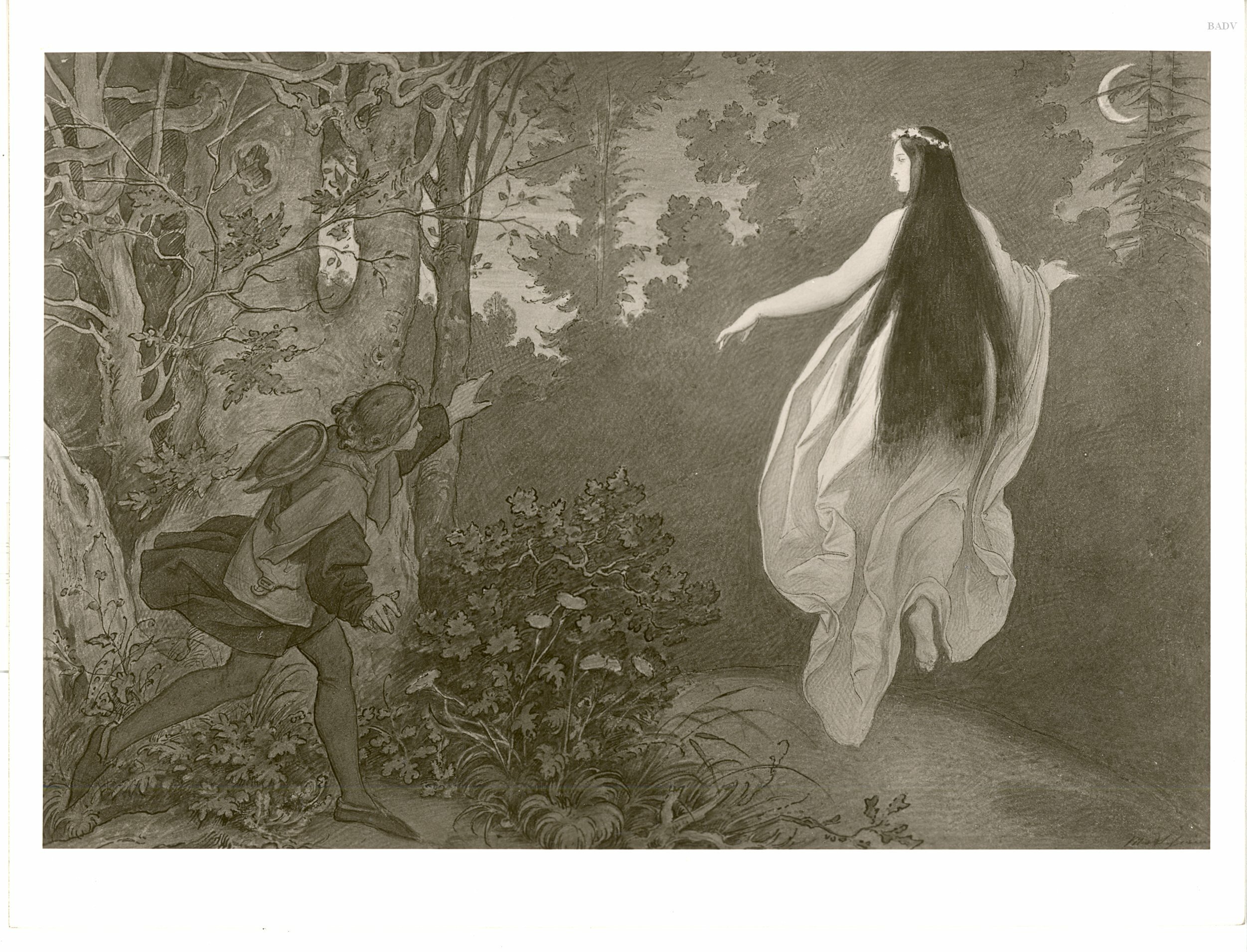 Moritz von Schwind, Die Mondfee (Erscheinung im Walde)