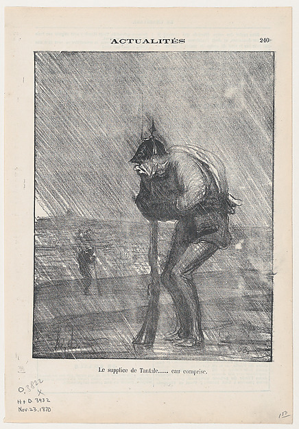 Honoré Daumier, The torments of Tantalus... water included, from 'News of the day,' published in Le Charivari, November 23, 1870