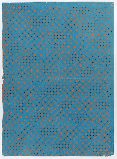Anonymous, Sheet with an overall dot and floral pattern