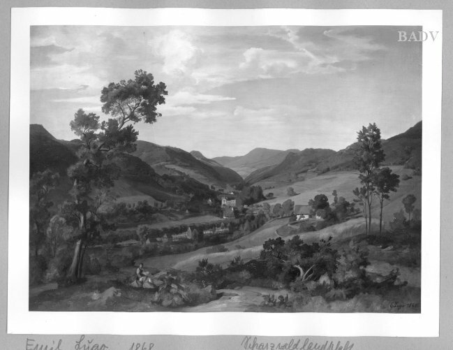 Emil Lugo, Landscape, houses in a valley