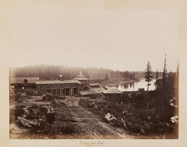 Carleton Watkins, Oswego Iron Works, Willamette River