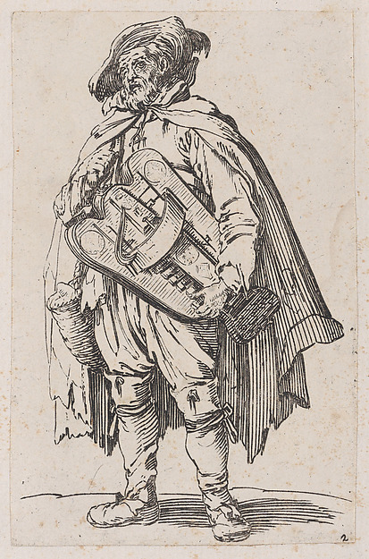 Anonymous, Reverse Copy of Joueur de Vielle (Hurdy-Gurdy Player), from Les Gueux suite appelée aussi Les Mendiants, Les Baroni, ou Les Barons (The Beggars, also called the Barons)