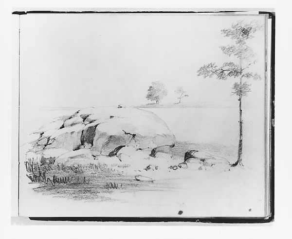 Francis William Edmonds, Landscape with Rocks and Trees (from Sketchbook)