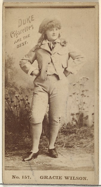 W. Duke, Sons & Co., Card Number 157, Gracie Wilson, from the Actors and Actresses series (N145-6) issued by Duke Sons & Co. to promote Duke Cigarettes