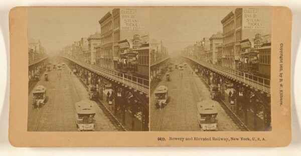 Benjamin West Kilburn, Bowery and Elevated Railway, New York, U.S.A.