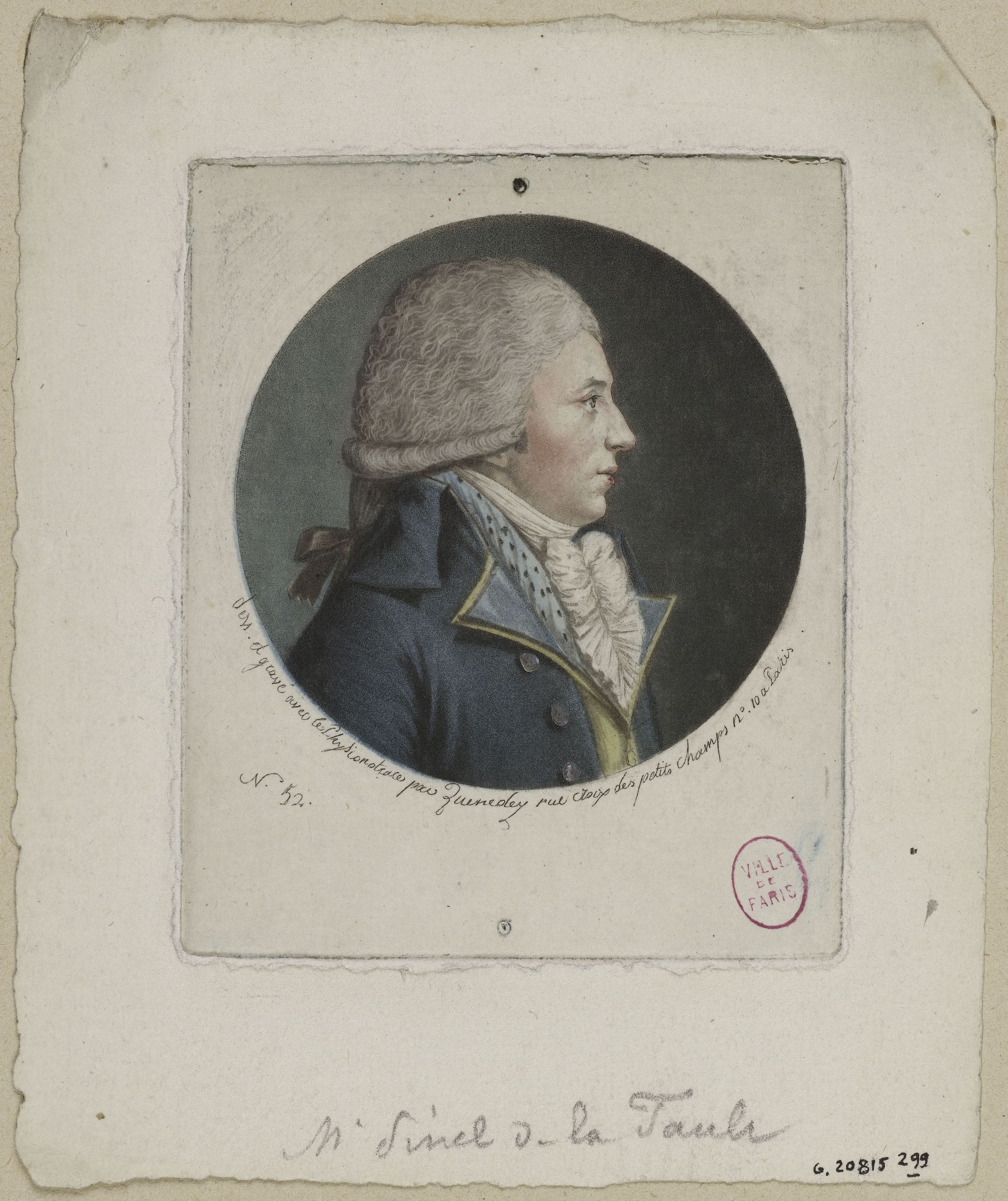 Edmé Quenedey, Portrait de Monsieur Pinel de la Taule