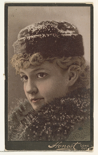 W. Duke, Sons & Co., Actress wearing fur collar and hat, from Stars of the Stage, Third Series (N131) issued by Duke Sons & Co. to promote Honest Long Cut Tobacco