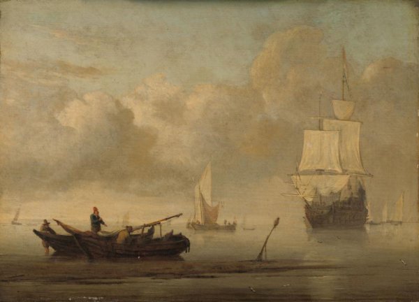 Willem van de Velde (II), Ships near the Coast during a Calm