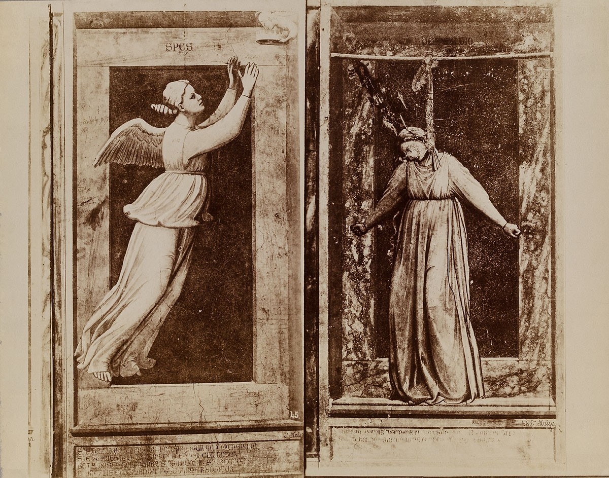 Carlo Naya, Padua - Arenakapelle: Tugenden und Laster, Iustitia und Iniustitia von Giotto