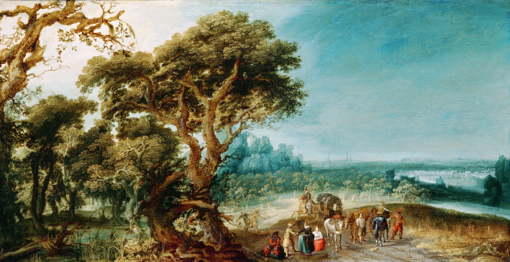 Jacob van Geel, Landscape with a Carriage Hold-Up