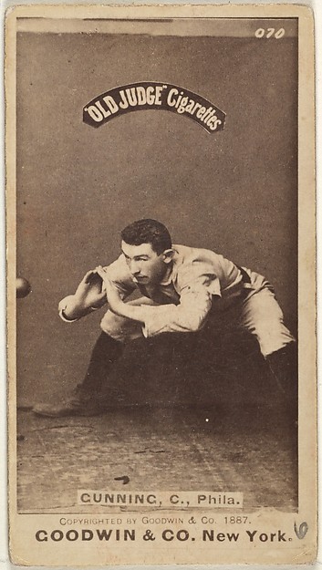 Goodwin & Company, Thomas Francis Gunning, Catcher, Philadelphia, from the Old Judge series (N172) for Old Judge Cigarettes