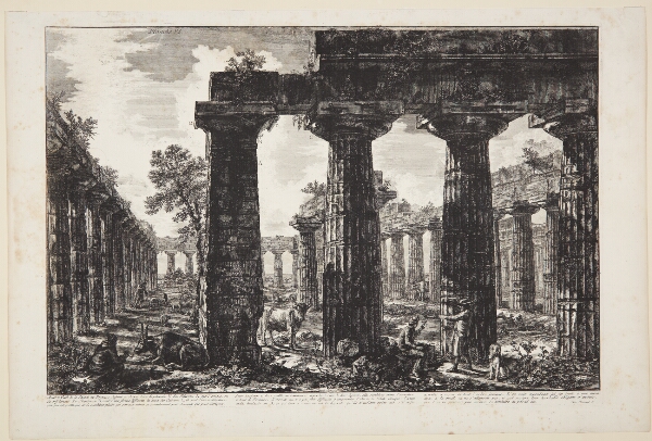 Giovanni Battista Piranesi, Facaden til pronaos, som er tegnet og beskrevet i planche V, set fra en anden vinkel [...]