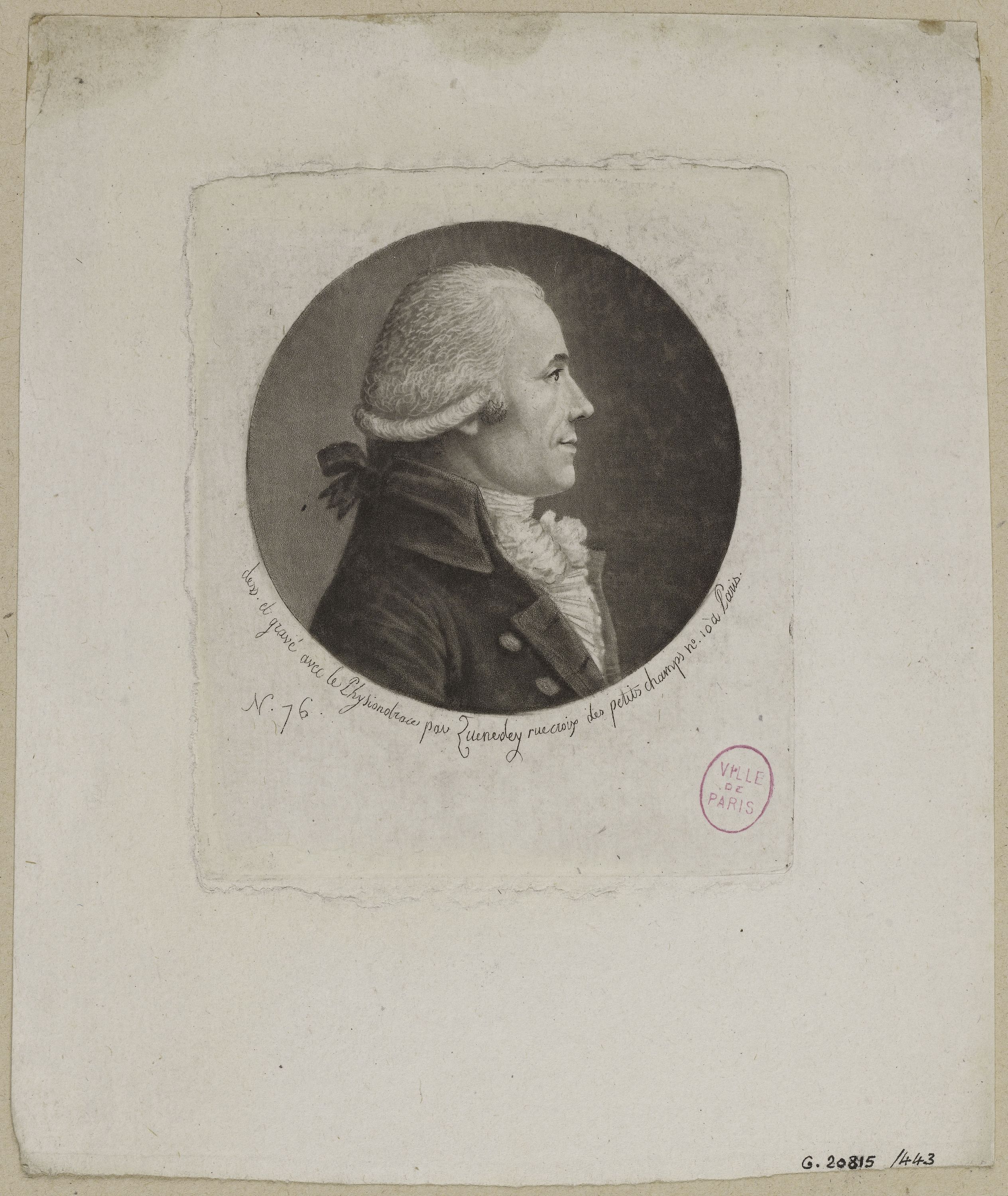 Edmé Quenedey, Portrait d'un homme, fin XVIIIème siècle/début XIXème siècle