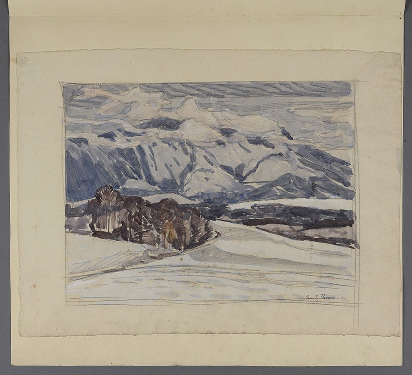 Emil Thoma (Maler), Thoma, Emil: Hochgebirgslandschaft, wohl 1920er Jahre