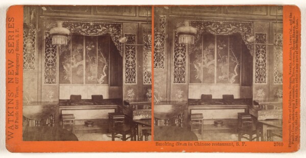 Carleton Watkins, Smoking divan in Chinese restaurant, S.F.