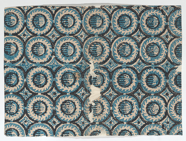 Anonymous, Sheet with overall blue circular pattern