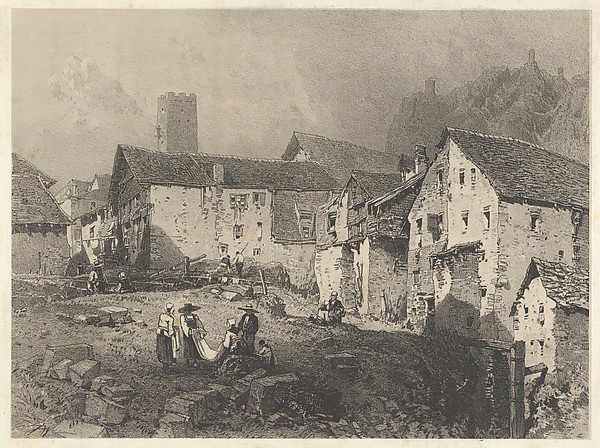 Eugène Isabey, View of a Mountain Village