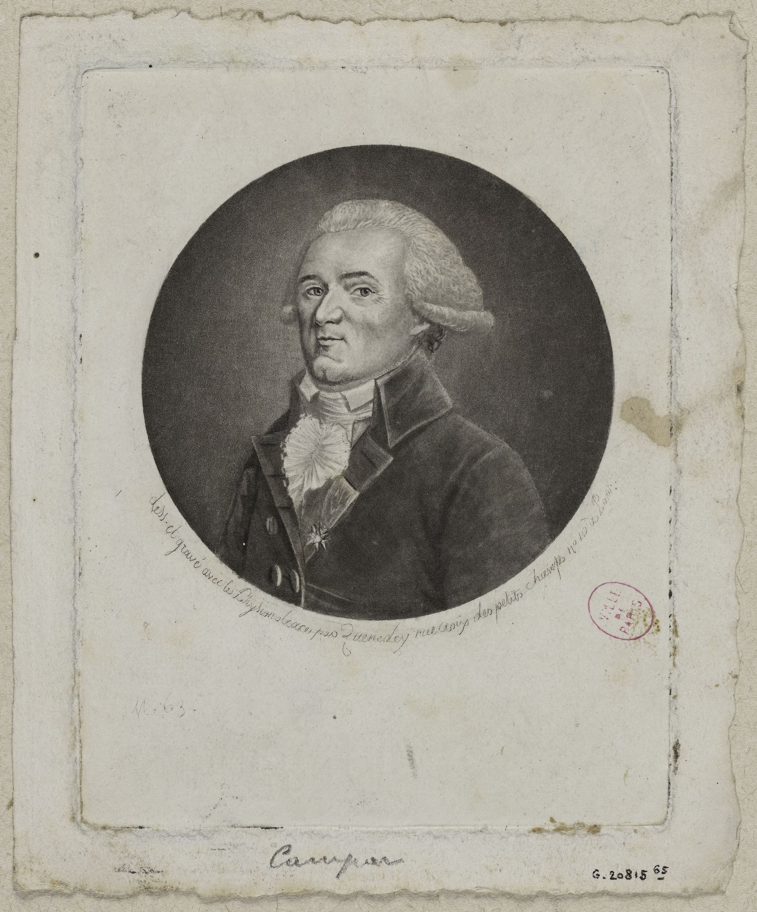 Edmé Quenedey, Portrait de Monsieur Campan