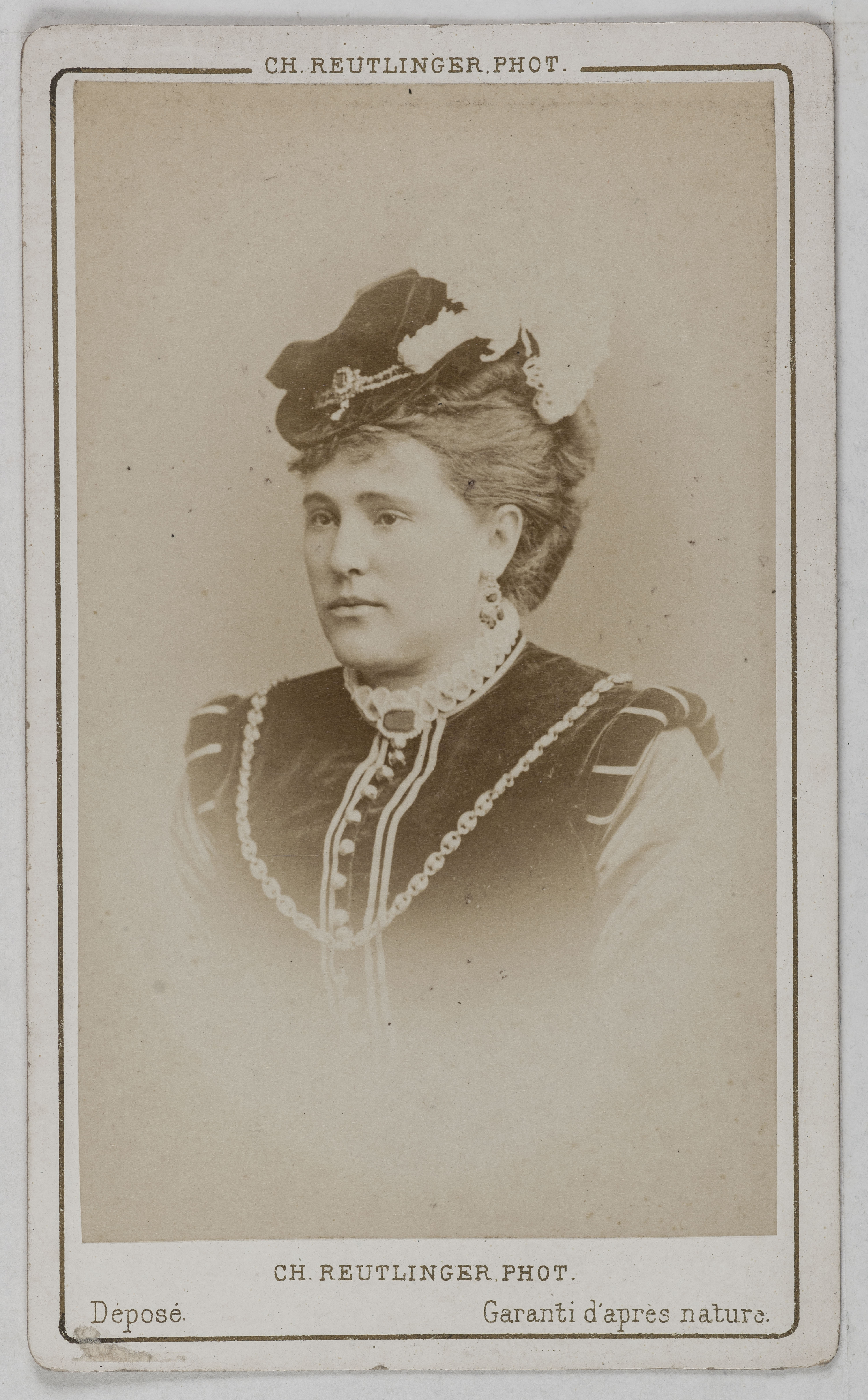 Charles Reutlinger, Portrait de Gabrielle Krauss (1842-1906), duchesse de San Teodoro, chanteuse lyrique