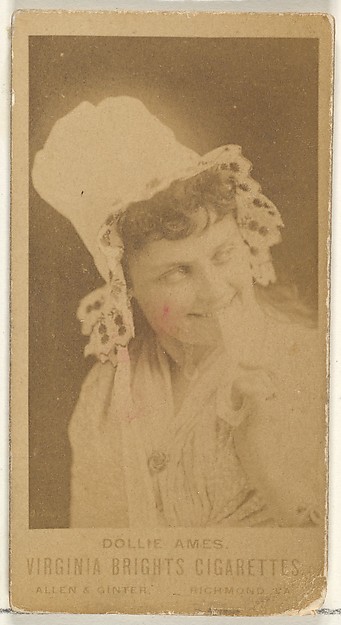 Allen & Ginter, Dollie Ames, from the Actors and Actresses series (N45, Type 1) for Virginia Brights Cigarettes