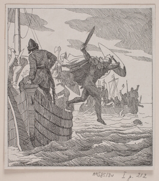 Lorenz Frølich, Illustration til "Svend Tveskægs tog til England og slaget ved Svold"