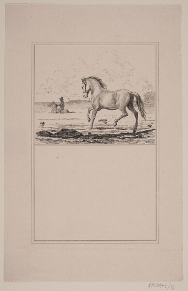 Adolph Kittendorff, Hesten i vandet. Prøvetryk til Chr. Winther og M. Rørbye, "25 Billeder for små børn"