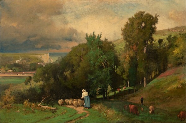 George Inness, Hillside at Étretat