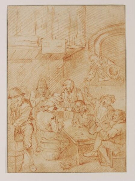 Unknown, Group of Peasants Playing Cards in a Tavern