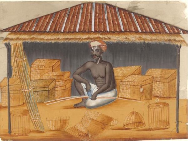 Unknown, One of eleven paintings depicting craftsmen and their shops.
