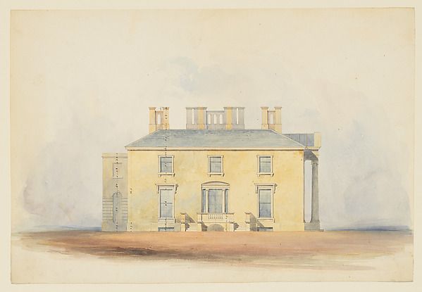 Anonymous, British, 19th century, Design for a Classical Country House, Side Elevation