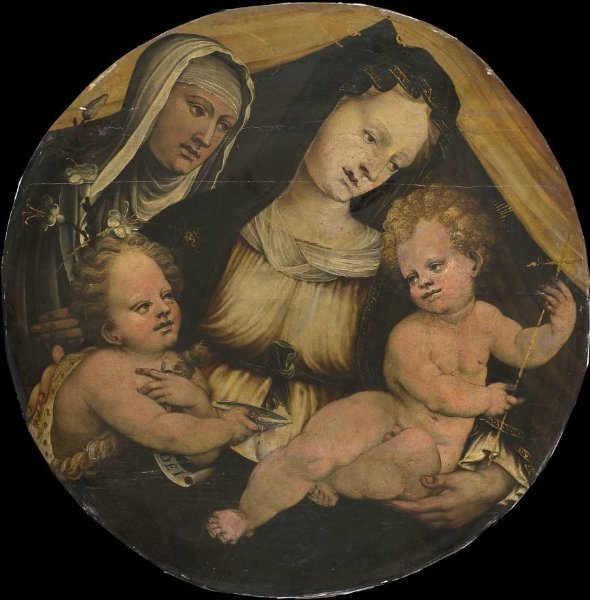 anonymous, Madonna and Child with the Infant John the Baptist and St Clara
