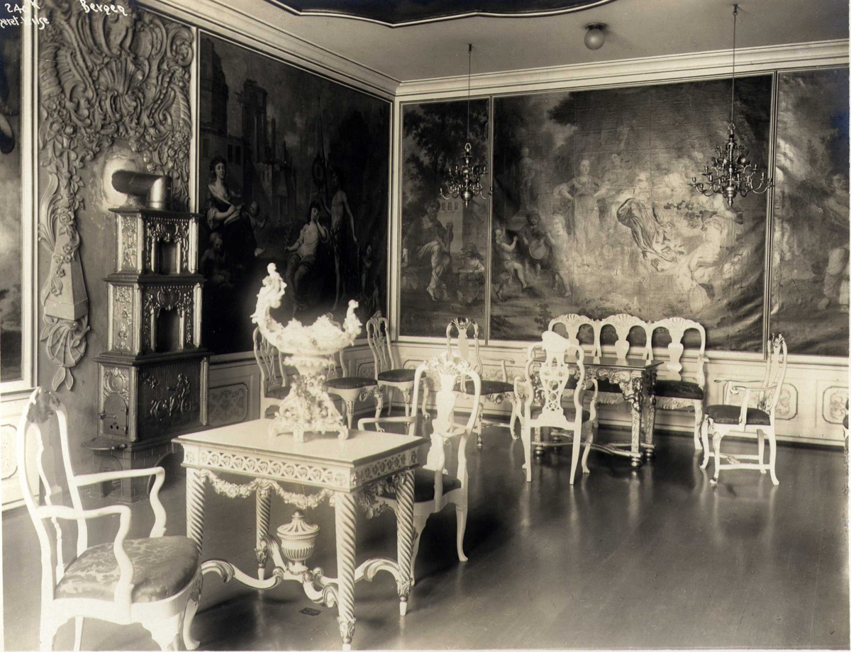 Anders Beer Wilse, Interiør, Rasmus Meyers samling, Bergen Kunstmuseum, Bergen, Hordaland. Fotografert 1912.