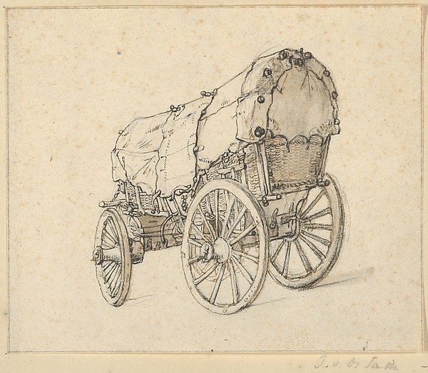 Isaac van Ostade, Study of a Covered Wagon