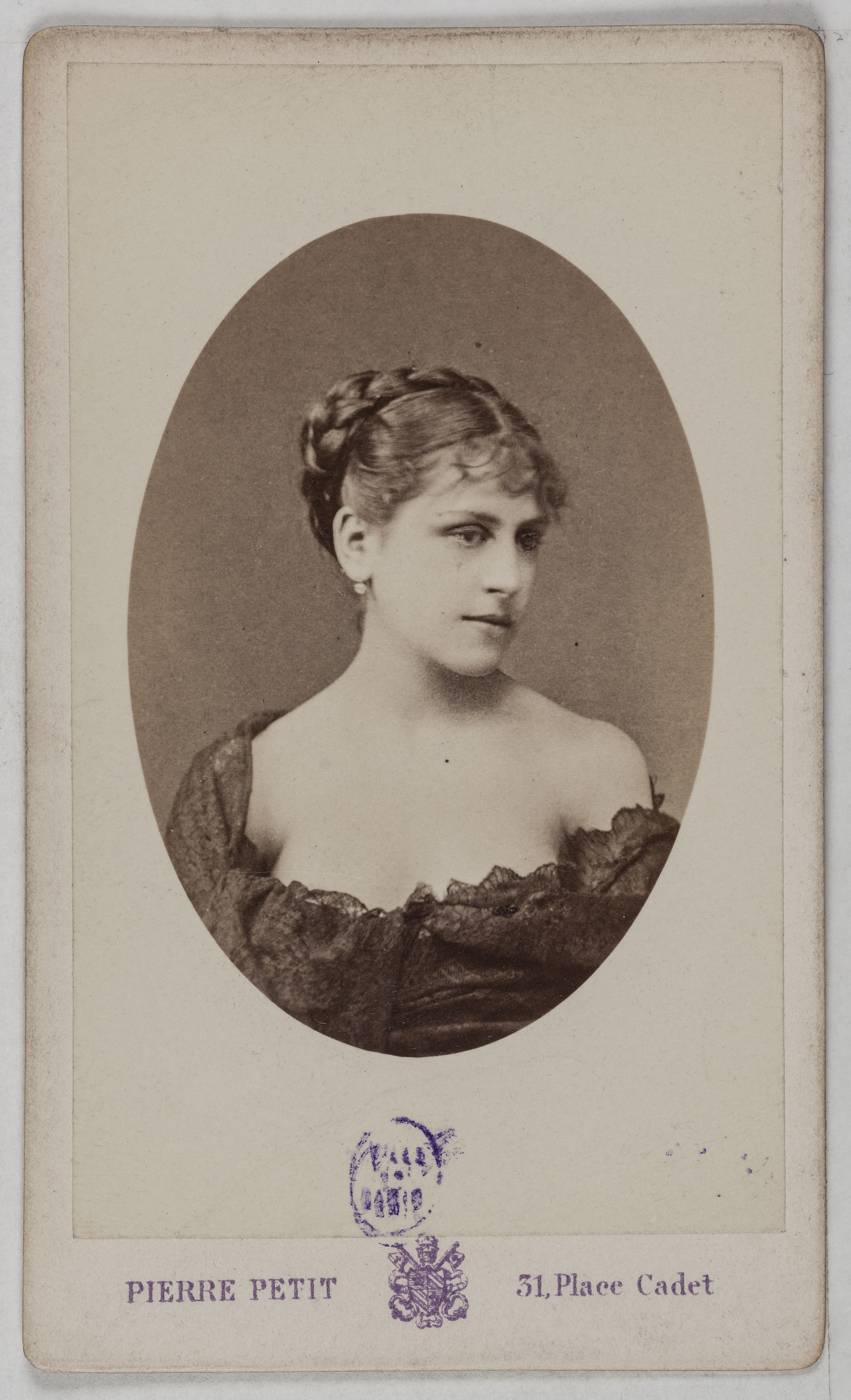 Pierre Petit, Portrait d'Emilie Keller ( -1889), (actrice aux théâtres des Variétés et du Palais-Royal)