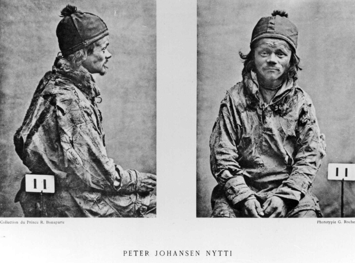 G. Roche, Roland Bonaparte sin samling. Portrett av Petter Johansson Nutti. Inngår i Bonapartes sameportretter som nr. 11. Bonaparte