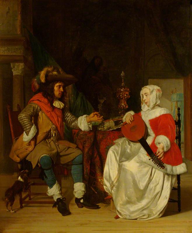 Gabriel Metsu, The Tête-à-Tête: A Lady Playing a Lute, and a Cavalier
