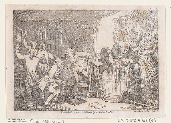Thomas Rowlandson, Parson Adams Betrayed into an Unhappy Dunking Scene, from "The Adventures of Joseph Andrews, and his friend Mr. Abraham Adams"