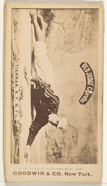 Goodwin & Company, Michael "Silent Mike" Joseph Tiernan, Right Field, New York, from the Old Judge series (N172) for Old Judge Cigarettes