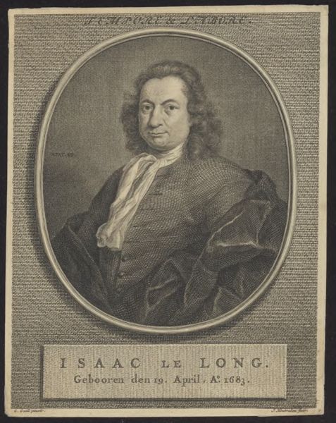Jacob Houbraken, Portrait of Isaac le Long
