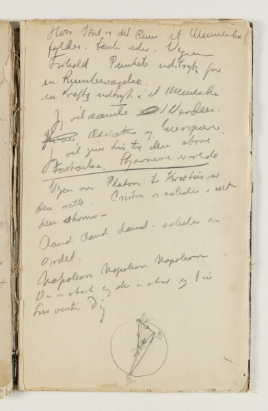J.A. Jerichau (II), Prosadigt af kunstneren selv. F.n. et diagram med delvist ulæselige betegnelser, bl.a. "Stjerne" og "Sol"