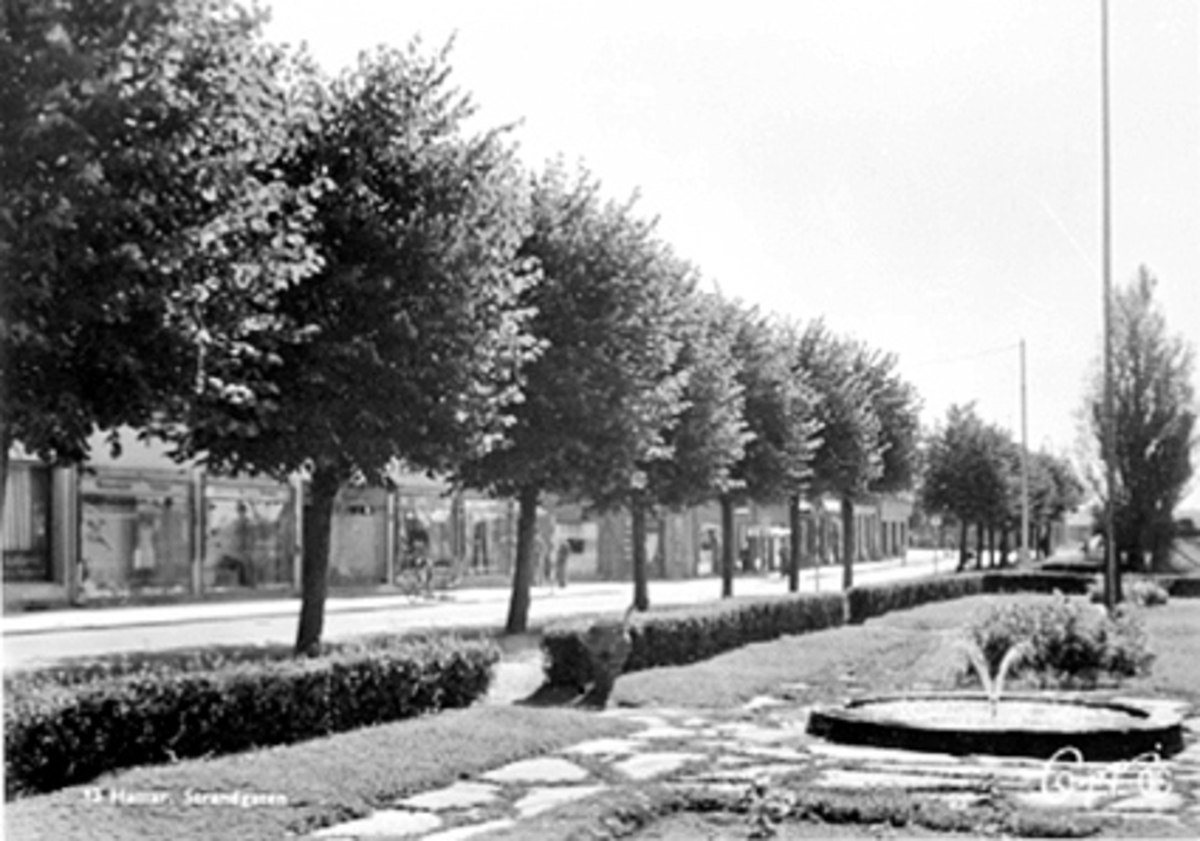 Anno Domkirkeodden, FRA STRANDGATEPARKEN MED FONTENE, STRANDGATA/ENGGATA, MOT JERNBANEN