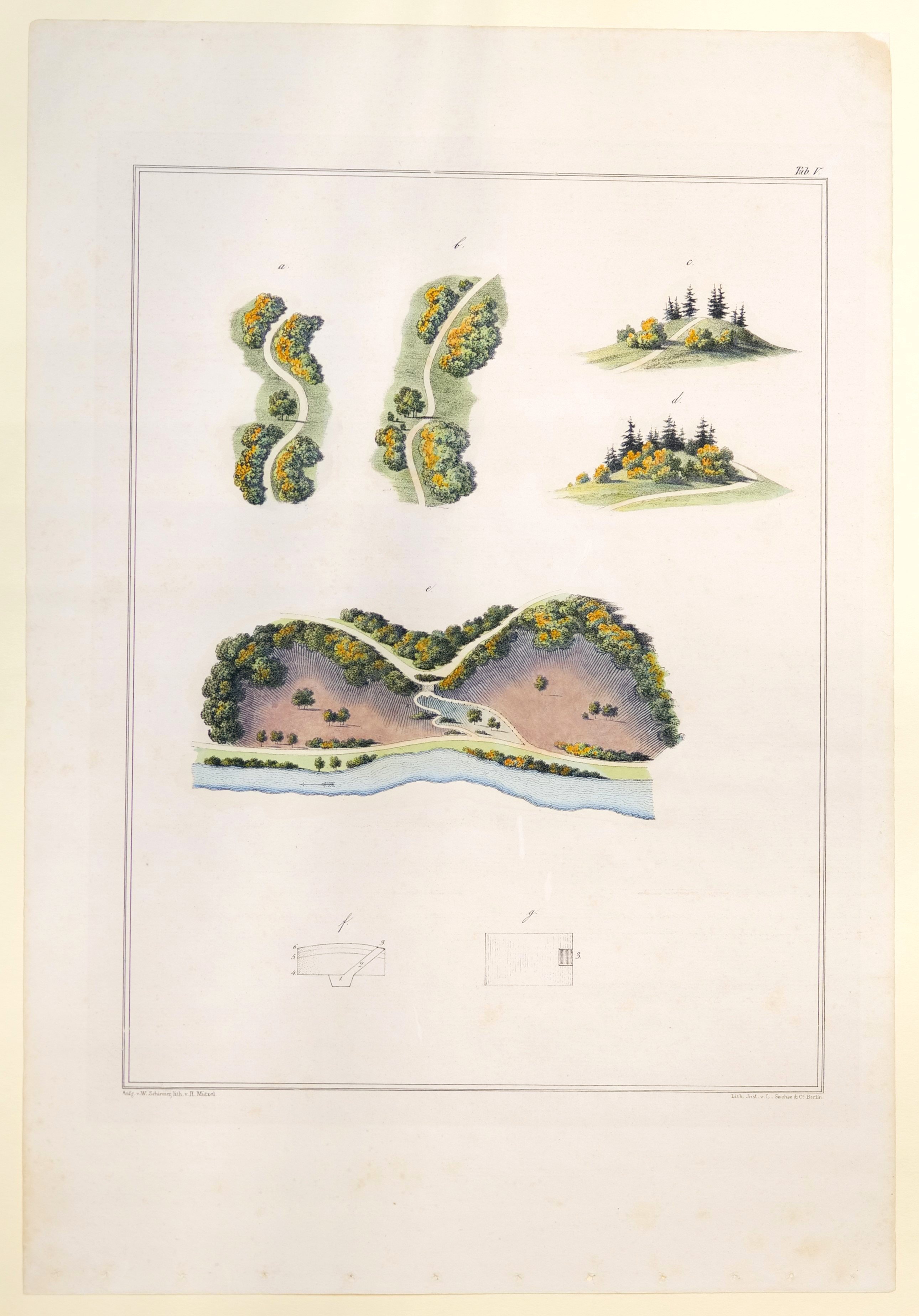 Heinrich Mützel, Wegeführung, Tafel V der "Andeutungen über Landschaftsgärtnerei"