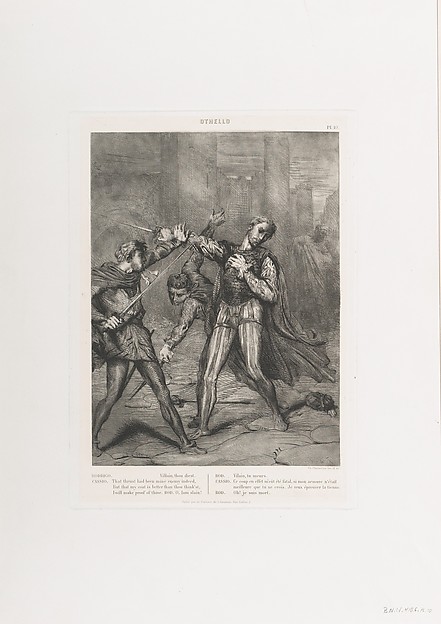 Théodore Chassériau, "Villain, thou diest": plate 10 from Othello (Act 5, Scene 1)